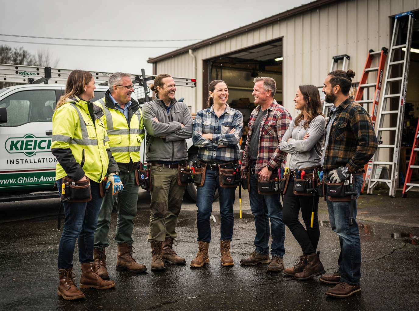 The Washington Gutter Pros team at work in Washington